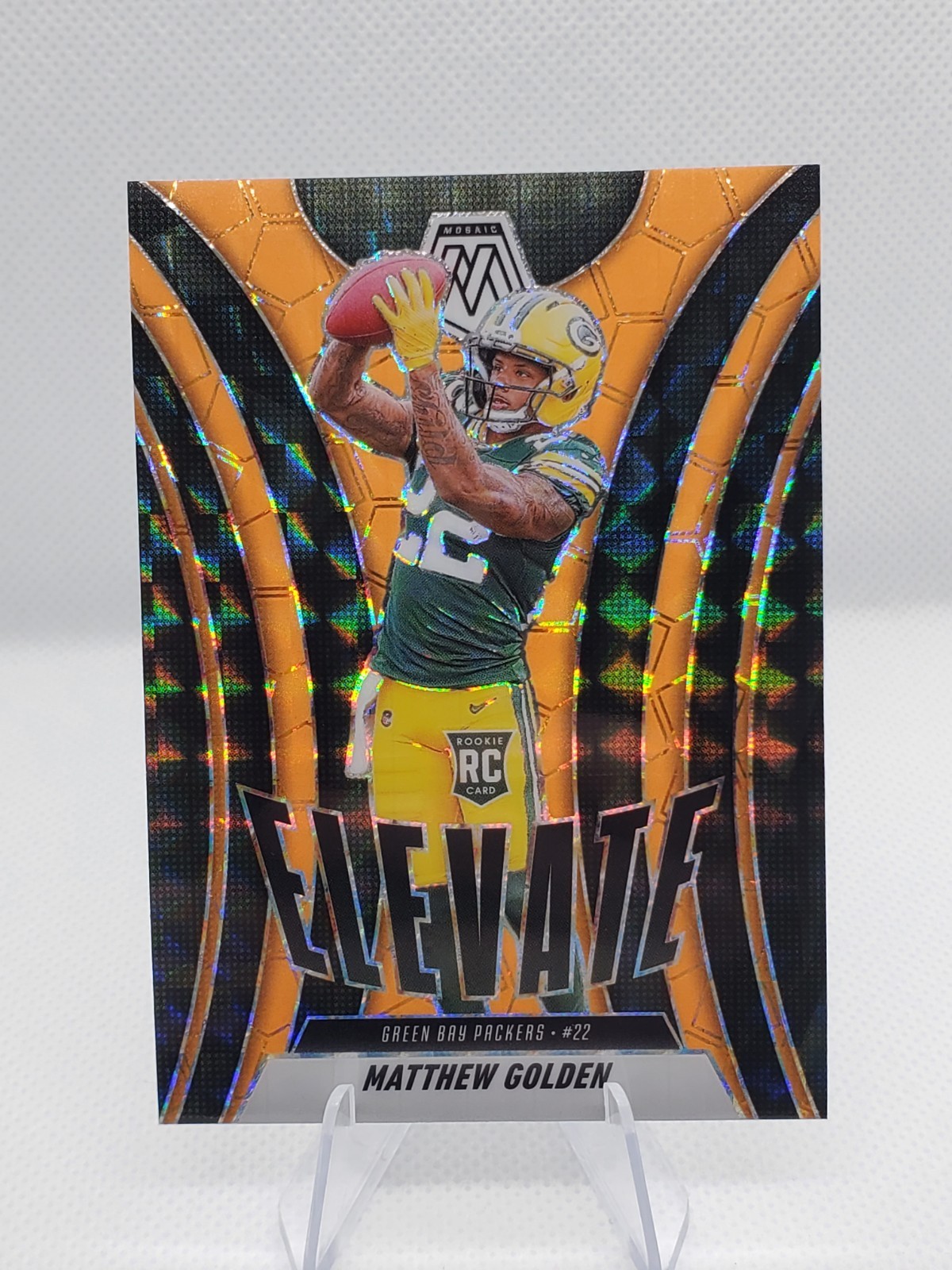 2025 Panini Mosaic - Elevate Matthew Golden #3 Orange Fluorescent Mosaic...