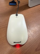Vintage Microsoft Wheel Mouse Optical USB And PS/2 Compatible White Tested