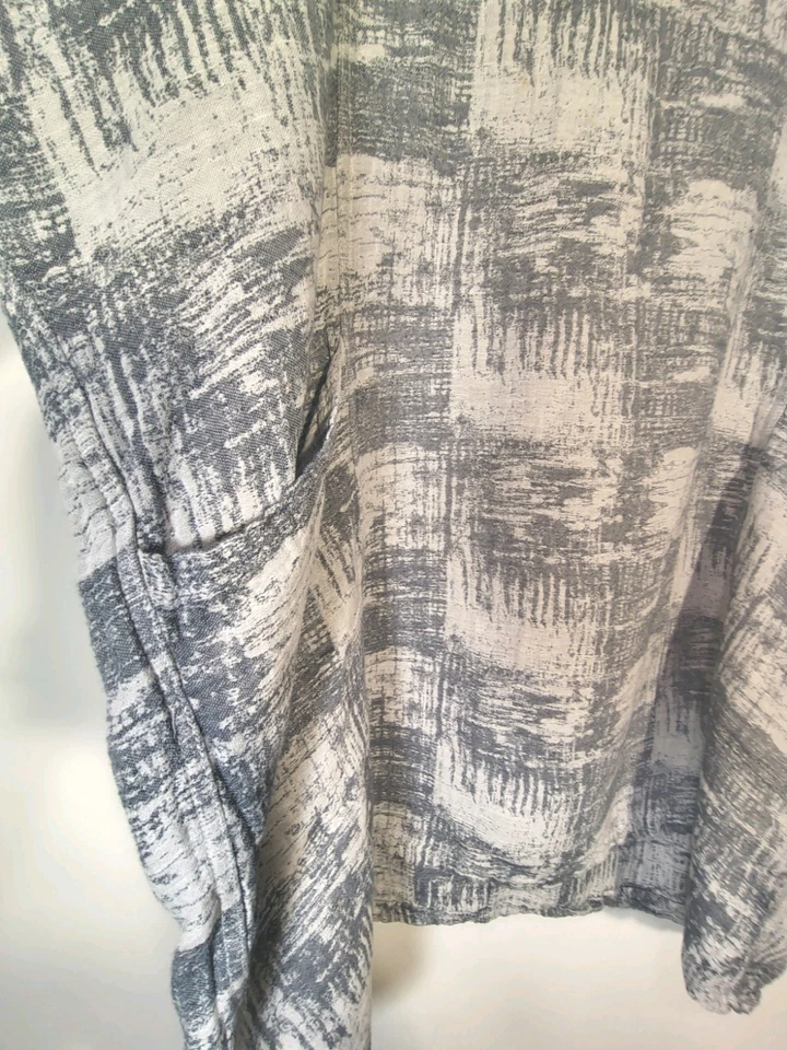 Sahara Woven Linen Greys & White Cowl Neck Top M/ L 52" Ch - Image 4 of 4