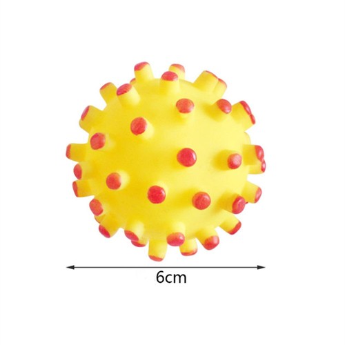 Teeth Cleaning Crazy Funny Pet Toys Squeaky Sound Soft Rubber Dog Chew Ball - Picture 3 of 10
