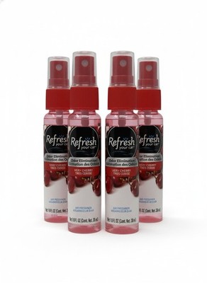 Refresh Your Car Air Freshener Spray Easy Car, Home &Office, Very Cherry, 4 Pack