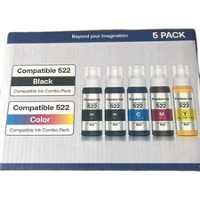 522 Epson Ecotank Printer Ink 5 Pack ( 522 Compatible )