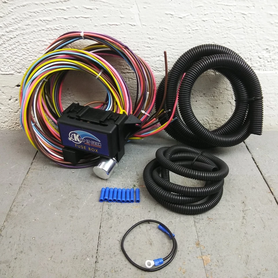 Arnés de cables de 8 circuitos Volkswagen 1953-1970 se adapta actualización indolora fusible nuevo Foto 2 de 4