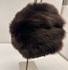 Vintage Genuine Real Fur Mink like Hand Muff Large 13 X 11 Dark Brown