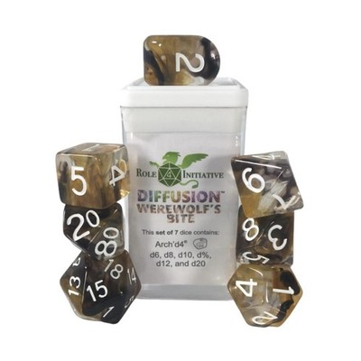 R4I Dice Diffusion Poly Set - Werewolf's Bite w/Creature Symbol (7) New
