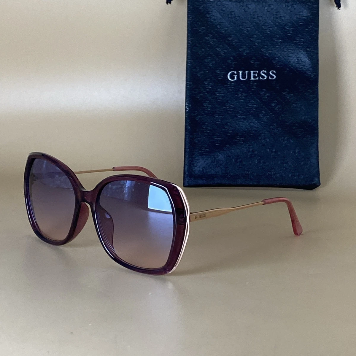 NWT Guess GU7774 Geometric Sunglasses For Women | 74W - Pink / Gradient Blue GUESS Sunglasses & Sunglasses Accessories for Women for sale  main image 2