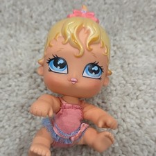Baby Doll, Light Complexion, Blonde Wavy Hair Blue Eyes, Pink Outfit, Plastic
