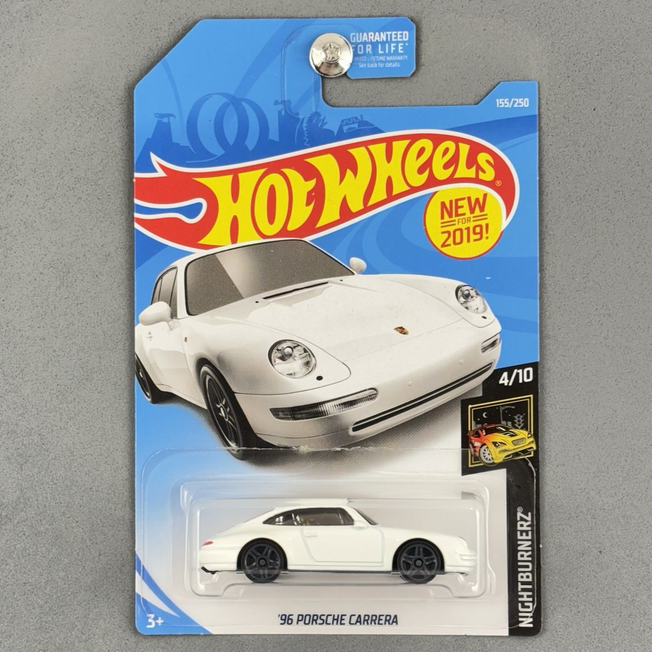 2019 Hot Wheels ‘96 Porsche Carrera White Nightburnerz 4/10 First Release