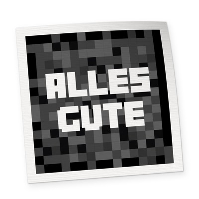itenga Aufkleber 10x ALLES GUTE schwarz weiß quadratisch 8 x 8 cm
