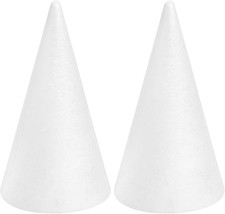 2-Pack Foam Cones for Crafts, Foam Trees Cones 7 11.4 Inch for Holiday Decorat