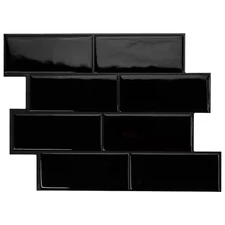 Metro Nero Black 11.56 In. X 8.38 In. Vinyl Peel and Stick Tile (2.21 Sq. Ft./ 4