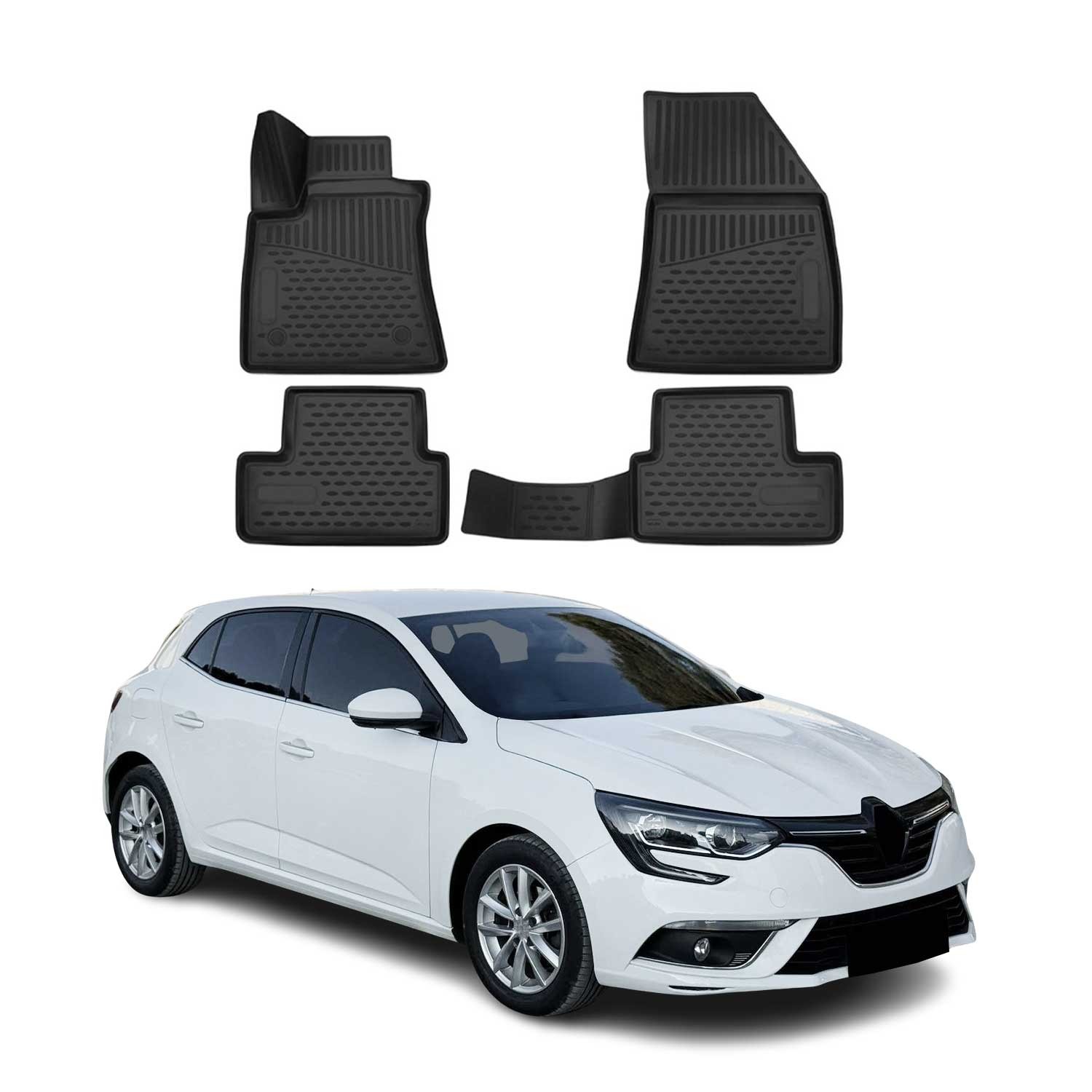 Tapis de sol Megane 4 imperméable OMAC avec bordures de rétention