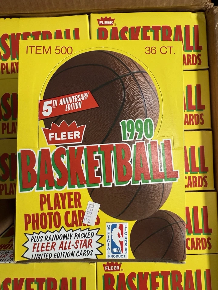 1990 Fleer Basketball Wax Box 36 Packs Factory Sealed Michael Jordan Case Fresh! - Image 2 of 4