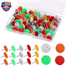 100Pcs Reflective Tacks Trail Marking Tacks, Glow Tacks Reflective Trail