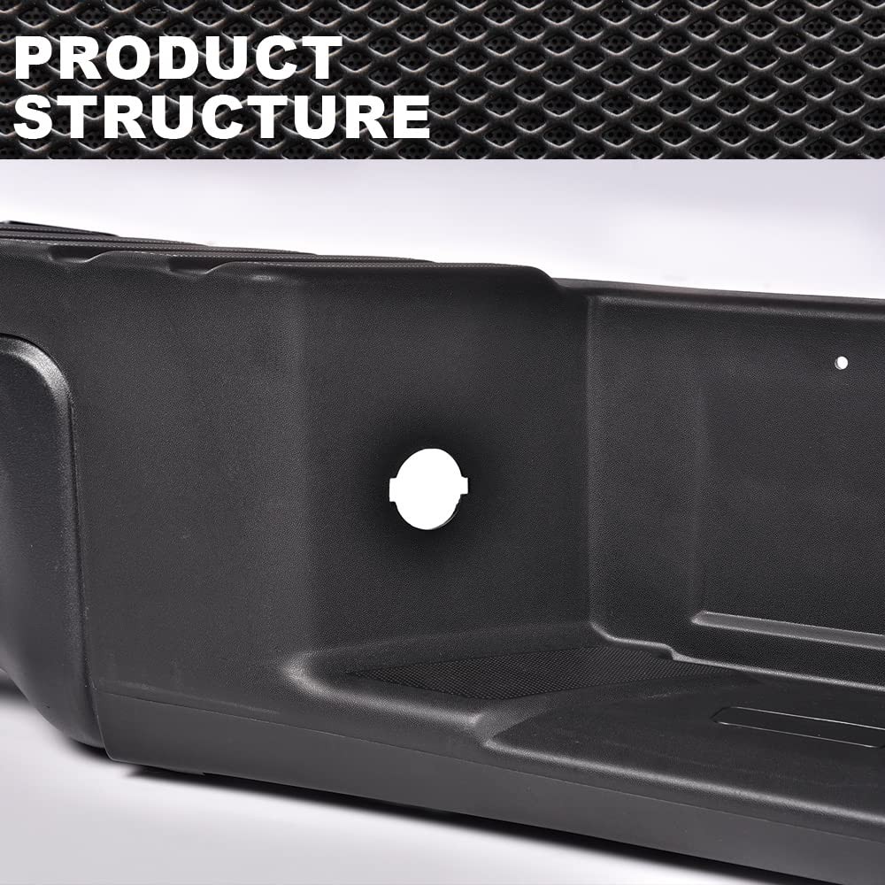 Rear Steel Bumper for 2009-2014 Ford F-150, Complete Assembly Black