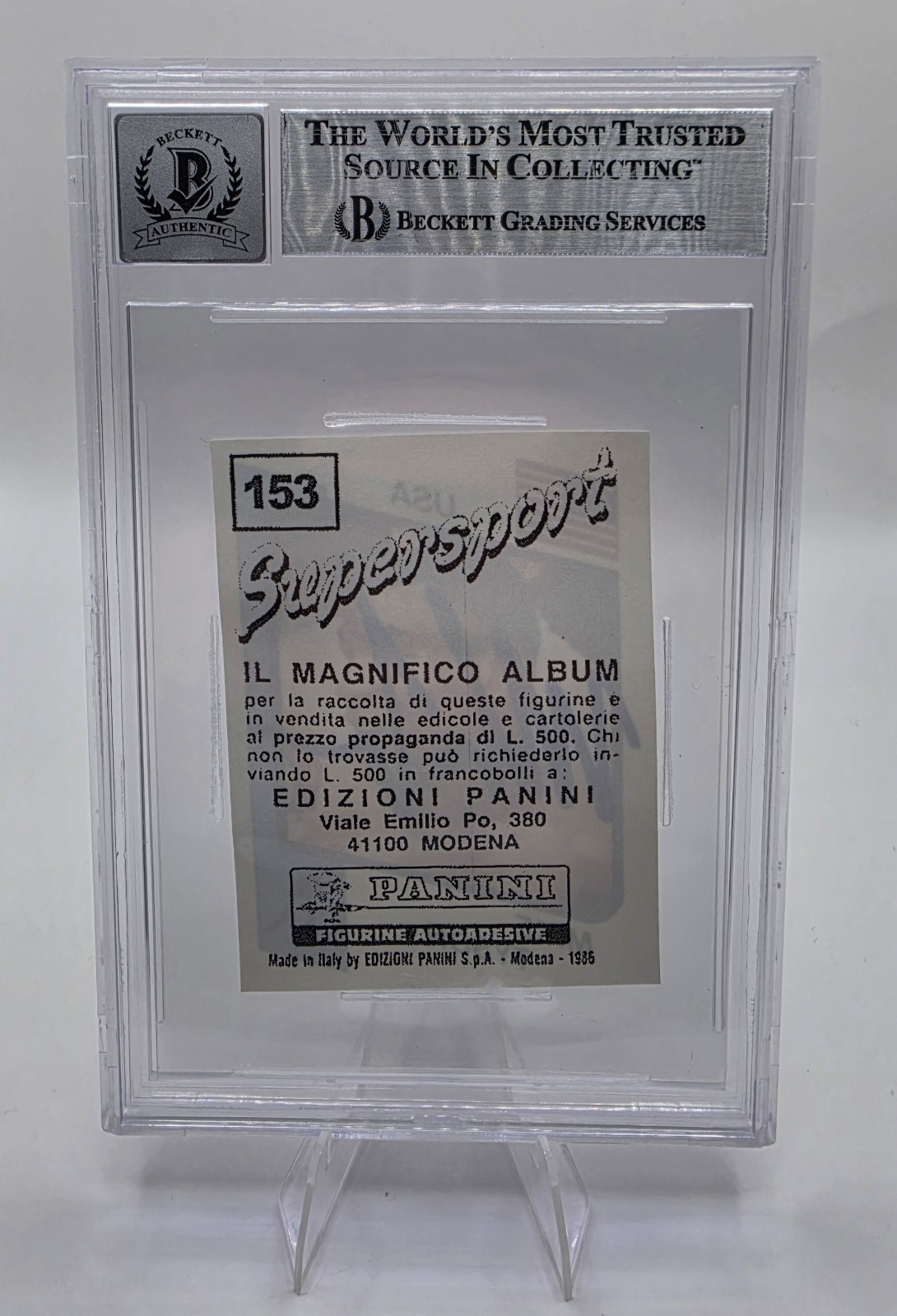 Mike Tyson Authentic Auto - Reprint Card #153 1986 Panini Supersport view 2