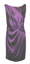 Purple Sleeveless Cocktail Women Dress 10 SUZI CHIN for MAGGY BOUTIQUE Silky