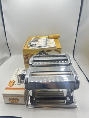 Vintage Marcato Atlas Pasta Machine Made in Italy With Clamp Handle Box