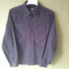 H&M Jacket Mens Medium Black Chore Overshirt Oi Polloi Workwear Work Shacket