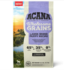 ACANA Wholesome Grains Dry Dog Food Large Breed Puppy Recipe 22.5lb Bag 3.20 per pound