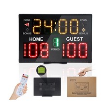 Basketball Scoreboard with Timer Clock, Digital Scoreboard with Remote, Porta...