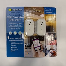Capstone Intelligent Programmable WiFi Controlled Wall Outlet Smartphone 2-PACK