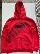 PUMA Red Boys Hoodie Long Sleeve Sweat Shirt Size Boys 14/16 Puma Print