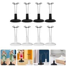 8 Pcs Doll Display Stands PVC Material Vertical Support for Small Dolls
