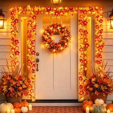 2 Pack Fall Decorations for Home Maple Leaf Lights Total 20ft 40 LED