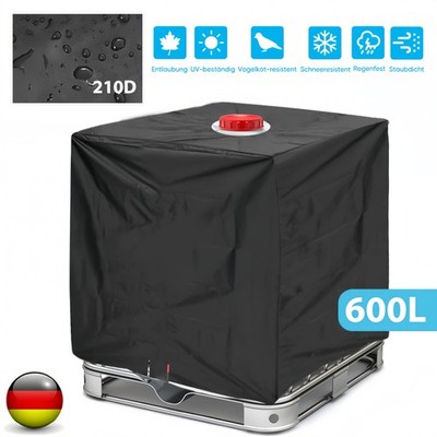 600L IBC Container Abdeckung Frostschutz UV Haube Regenwassertank Wasserdicht DE