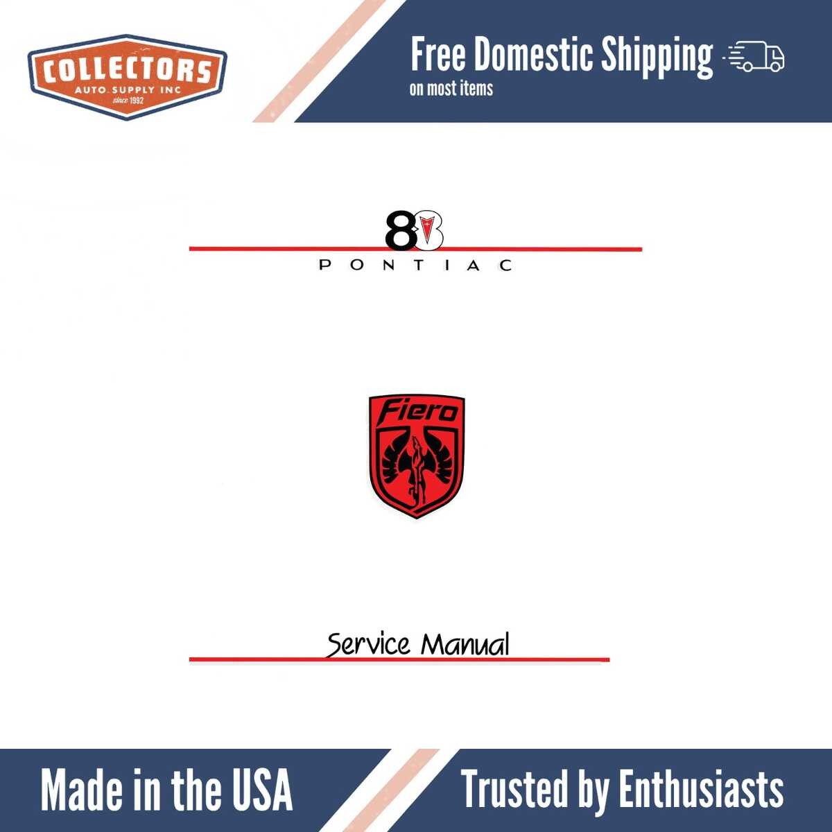 1988 Pontiac Fiero Service Manual (Chassis & Body)
