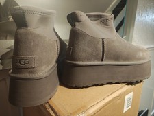 UGG Women's Grey Suede mini dipper Boots UK 8 EU 41