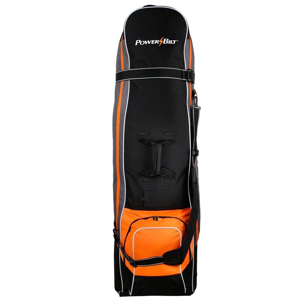 NEW PowerBilt Golf TPS Deluxe Travel Cover / Bag Protection - Black / Orange