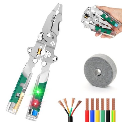 18 in 1 Wire Stripping Pliers with Voltage Tester, Folding Stylus... 