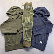 Gap Boys 4 PCS 3 Thermal Hoodies 1 Pant Green/camo/blue/gray Lot 4 Small 6-7