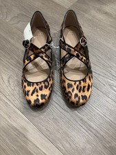 A New Day Women's Mary Jane Animal Print Flats Buckle Brown Black 8