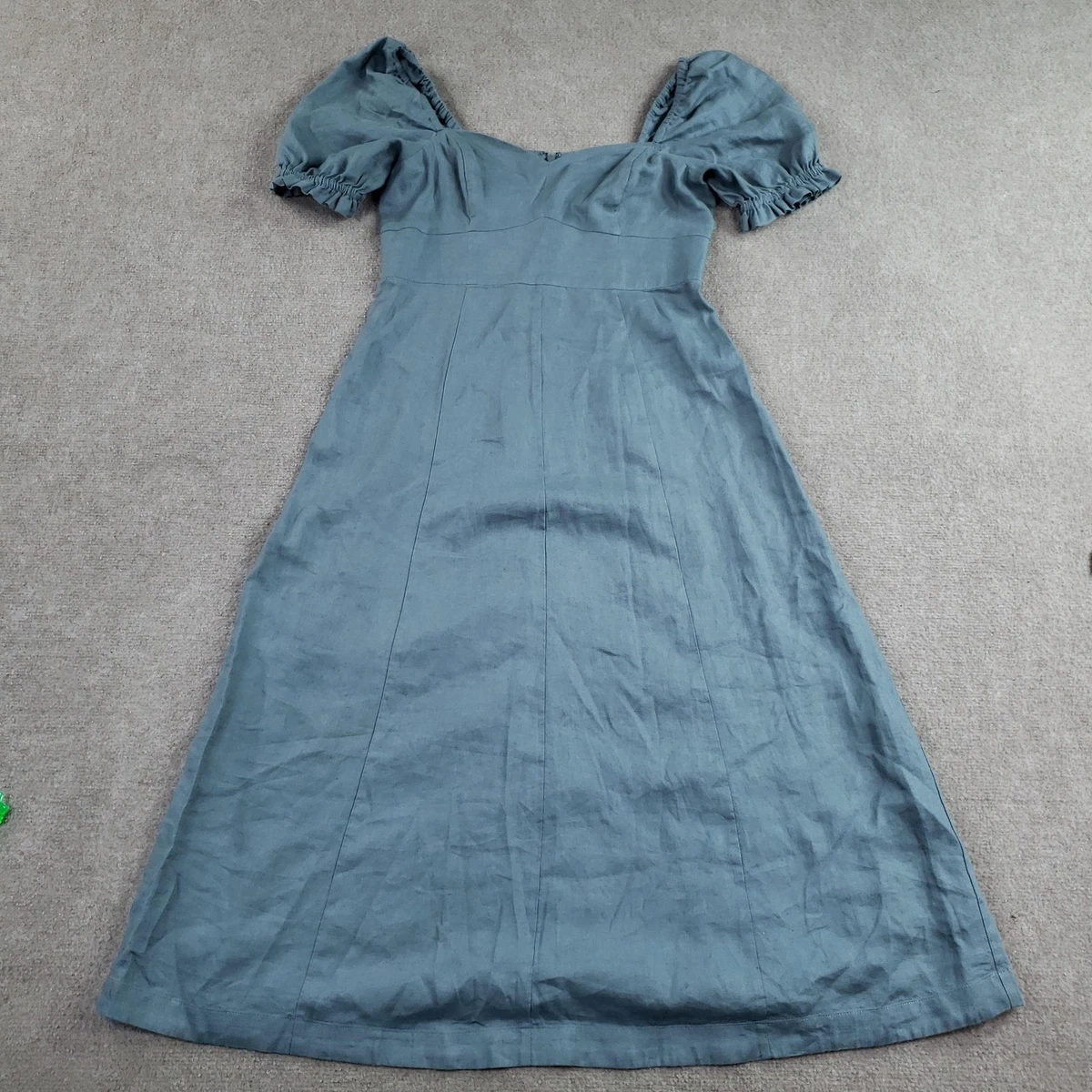 boden eve linen short dress Boden Eve Linen Midi Dresschambray in Blue