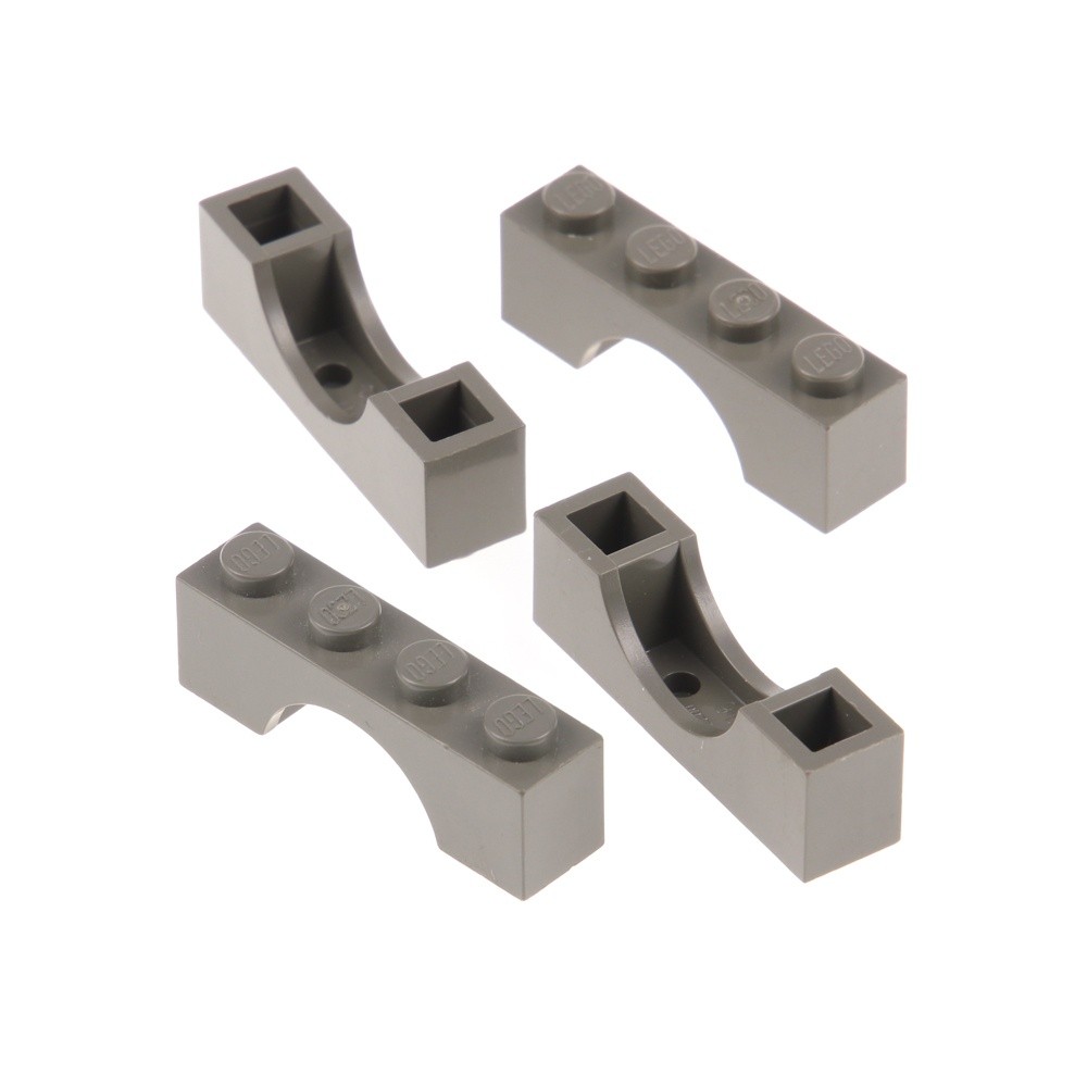 4X Lego Arch Brick 1X4X1 Old Dark Gray Round Arches Bridge 365927 3659