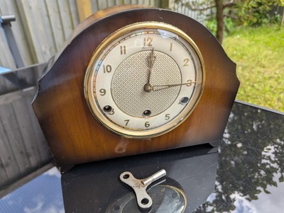 BENTIMA PERIVALE BRITISH WESTMINSTER CHIME 8 DAY ART DECOR MANTLE CLOCK