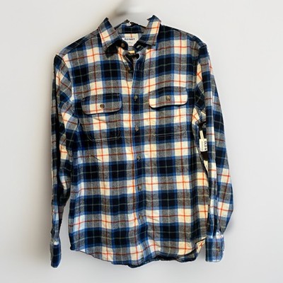 NWT Old Navy Double Brushed Flannel Shirt Men s Medium Blue Plaid 100% Cotton