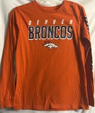 NFL Team Apparel Denver Broncos Long Sleeve Shirt Boy  s Large 14/16 Cotton READ