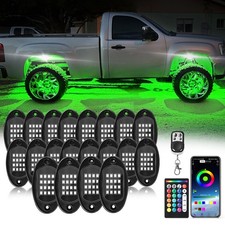 Zonecona 20Pods Rgb Led Rock Lights Kit App/Rf Remote Control Car Underglow