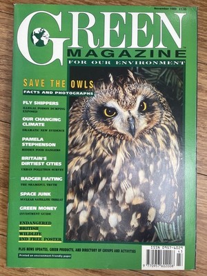 Green Magazine for Our Environment - November 1989 Issue - Save The Owls