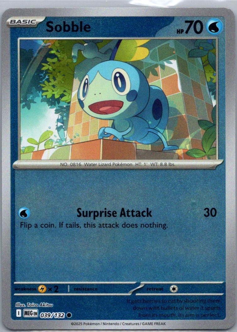 Pokemon TCG Sobble 039/132 Mega Evolution Rev Holo NM