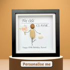 60th Birthday Gift Personalised Pebble Picture Frame 70th Birthday Present 60th