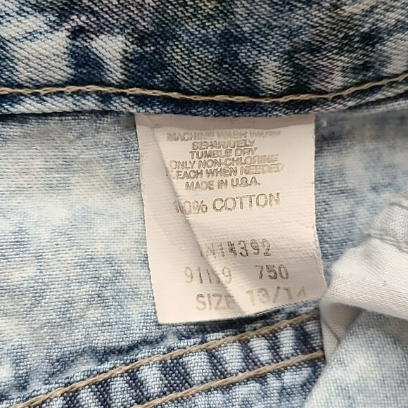Jupe Vintage En Jean Denim Floral BUYER TOO - Taille 13 Junior, Bleu, Longueur 19 Pouces - Rare