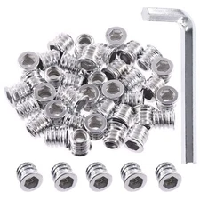 50 Pcs 5/16"18x15mm Carbon Steel Threaded Wood Inserts Assortment Kitscrewin Bol