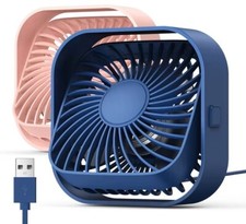 Mini USB Desk Fan, 2-Pack 360 degree rotation, 3-speed wind setting