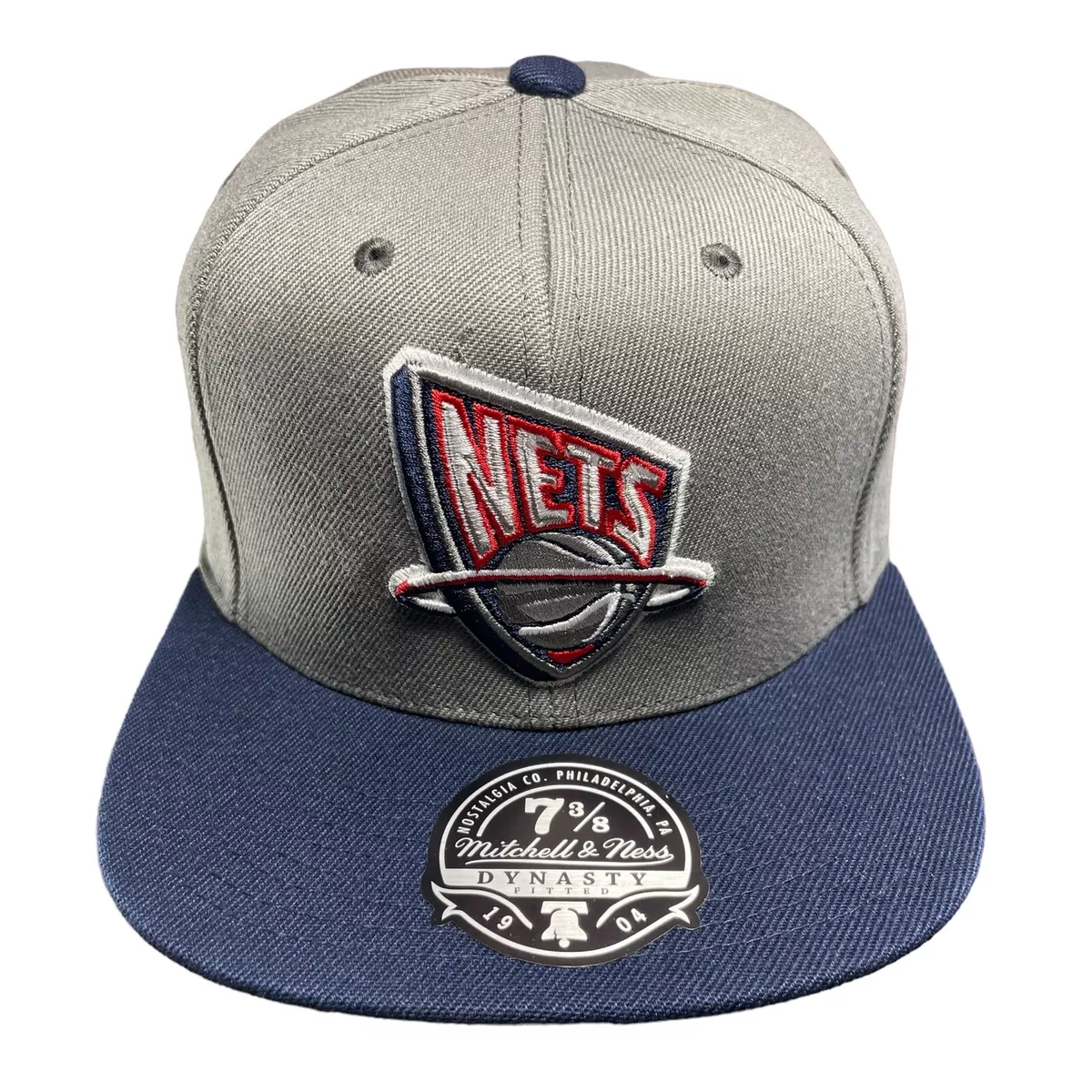 Mitchell & Ness New Jersey Nets Vintage DYNASTY Fitted Cap Hat Size 7 3/8