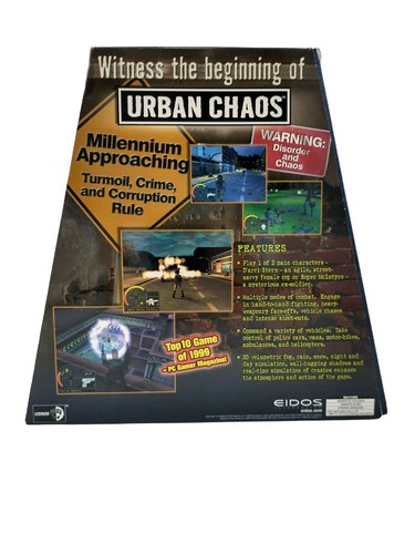 Vintage Nuovo Urban Chaos Eidos PC Software Game 1999 Grande Scatola Azione Sigillata - Foto 3 di 7